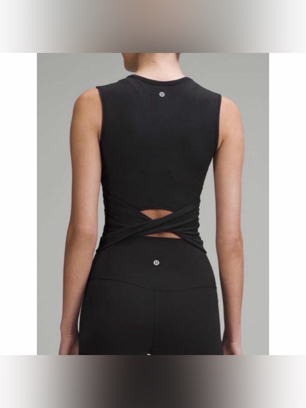lululemon all it takes back twist silky black Tank